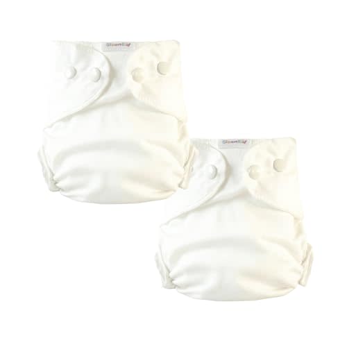 BISENKID Organic Cotton Cloth Diaper Inner - Super Absorbent and Comfy, Used with Waterproof Cloth Diaper Cover Which Sold Separately to Prevent Urine Blowouts, (2-Pack, Size 1: 7-17lbs)