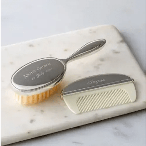 silver baby brush and comb - Google Search