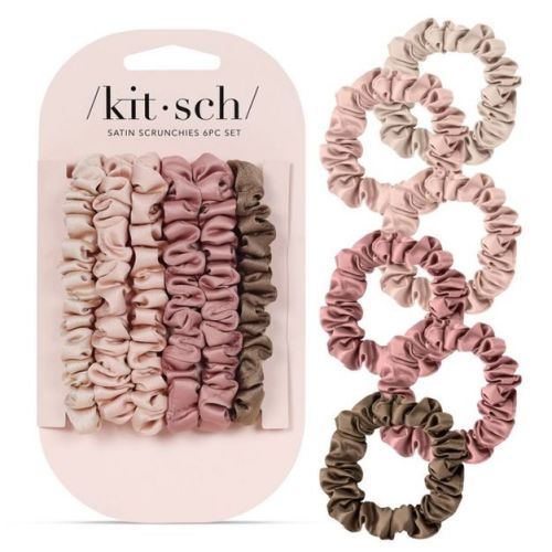 Kitsch Ultra Petite Satin Scrunchies - 6pk - Terracotta