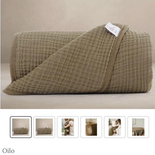 Oilo Fable Blanket- Throw- Bark 4 Way Muslin, Organic 45 X 60" – Bambi Baby