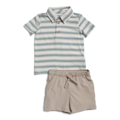 Infant Boys 2pc Striped Performance Polo And Shorts Set | Kids & Baby | TJ Maxx
