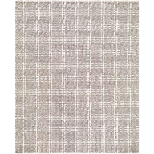 Hauteloom Dhyana Wool Area Rug - Plaid Checkered Geometric Striped - Contemporary Modern Minimalist Farmhouse Scandinavian - Light Brown, Caramel, Off White, Gray, Cream - 5' x 7'6"