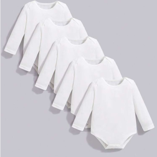 SHEIN Playful Pals 5pcs/Set Baby Boy Casual Solid Color Long Sleeve Bodysuit, Suitable For All Seasons Chic Outfits For Autumn/Winter | SHEIN USA
