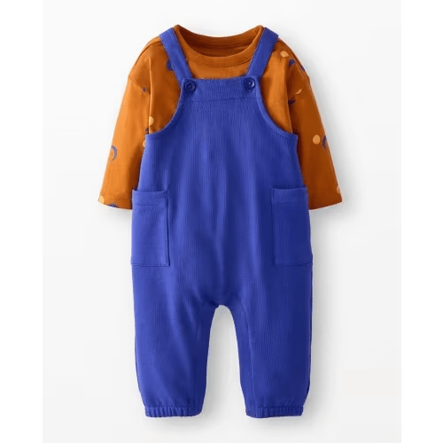 Baby Long Sleeve T-Shirt & French Terry Overalls Set | Hanna Andersson