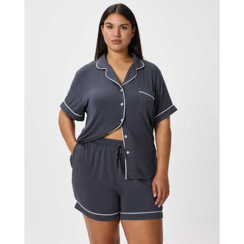 Bamboo Jersey Short Sleeve Pajama Set in Graphite