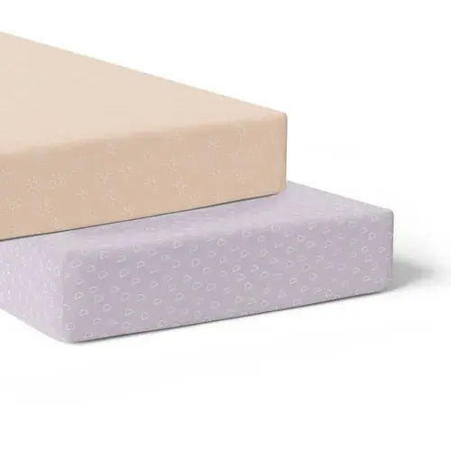 Bubba Nordic 2 Pack Jersey Cot Fitted Sheet Peach/Lilac | Baby Bunting AU