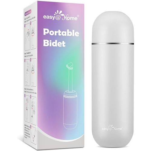 Easy@Home Portable Bidet for Travel: Handheld Sprayer Kit - Personal Hygiene Peri Bottle for Women & Men | Perineal & Postpartum Care Essentials | 380mL (12.8 oz) Large Capacity Bottle | EPB-01 Grey
