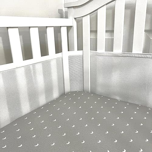Cozy Cradle Breathable Crib Mesh Liner for Full-Size Cribs, Classic 3mm Mesh, White (Covers 3 or 4 Sides)