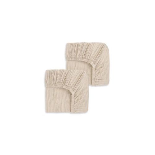 HALO 2pk 100% Organic Muslin Crib Fitted Sheets - Oat
