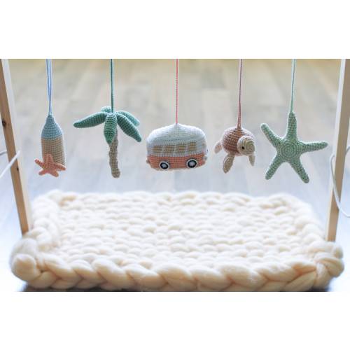 Beach baby play gym, surfing baby gym, ocean hanging toys
