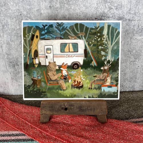 Camper Life Print | Gouache Art Print | Woodland Wall Art | Boys Nursery Art | Girls Nursery Art | Camper Wall Art | Camping Wall Decor