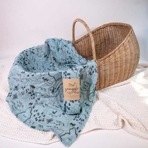 Woodland Baby Swaddle Blanket: Bamboo Cotton, National Park Design