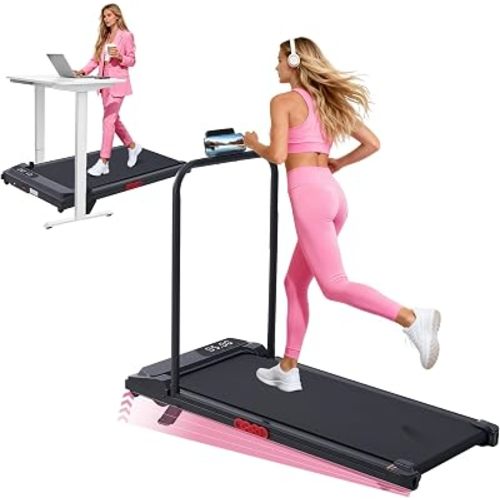 Walking Pad with Incline and Handle Bar, Portable Treadmill for Home Small, Electric Walking Pads Treadmills with Handles, Compact Treadmills with Incline for Small Spaces, 3.0HP, 0.6-7.6MPH, 350LBS