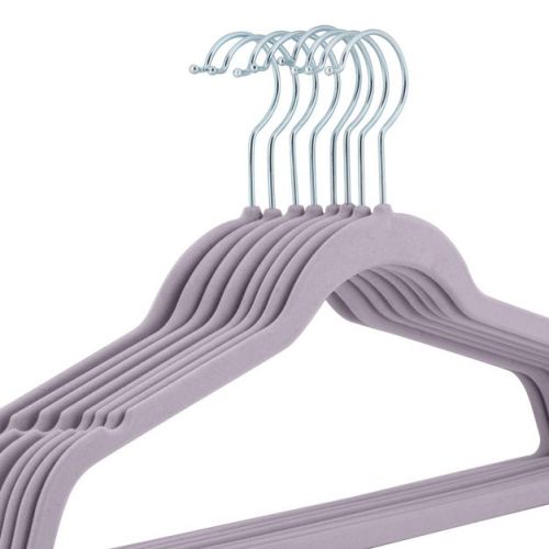 Laura Ashley 25ct Kids' Velvet Hangers - Lavender: Non-Slip Baby & Toddler Clothes Hangers, Purple, for Pants & Dresses