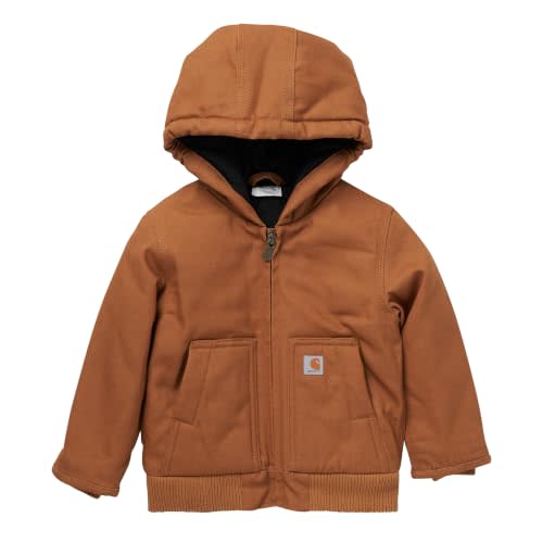 Carhartt Baby Boys Hooded Jacket | Insulated Warmth | Durable Construction | Quilted Polyester Brushed Tricot-Lined Main Body | Everyday Wear