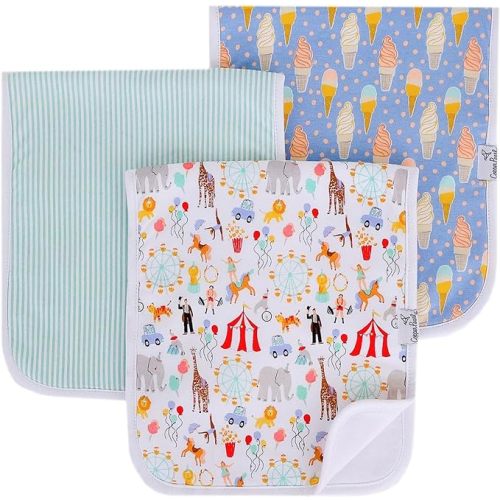 Copper Pearl Premium Baby Burp Cloths - 3-Pack Large Cotton Burp Cloths, Extra Soft Spit Up Rags with 3 Absorbent Layers, Perfect for Baby Boy and Baby Girl Gifts (21" x 10" Size, Bailey Set)