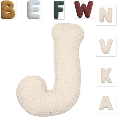 Letter Pillows,Monogram Pillow,Cute Soft Plush Letter Decorative Pillows Alphabet Throw Pillows Cushion for Living Room Sofa Couch Bed Car Decoration (K-1)