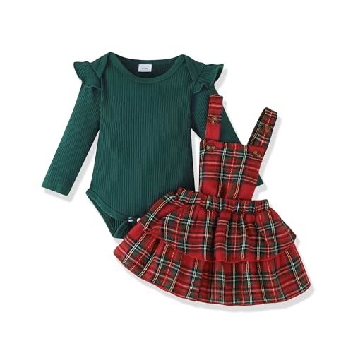 Newborn Infant Baby Girl Dress Clothes Winter Outfits Top Romper Overalls Dresses Suspender Skirt Set for Girls