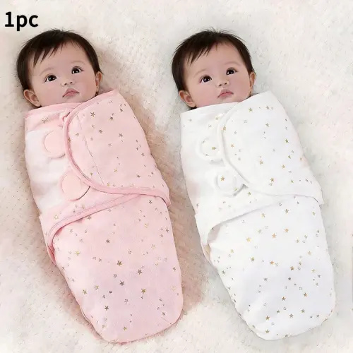 1Pc Baby Gold-Stamped Swaddle Blanket, Soothing and Anti-Startle, Newborn Gold-Stamped Star Swaddle Blanket, Soft and Skin-Friendly!