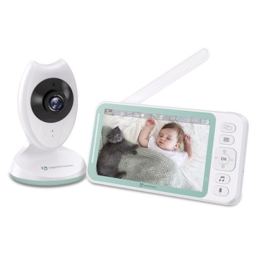 HeimVision HM132 Video Baby Monitor with Camera and Audio, 4.3" Split Screen Baby Camera with Night Vision, 2 Way Talk