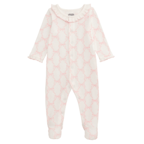 Bow Print Baby Sleeper | 2-Piece Set for 0-3 Months | Mud Pie