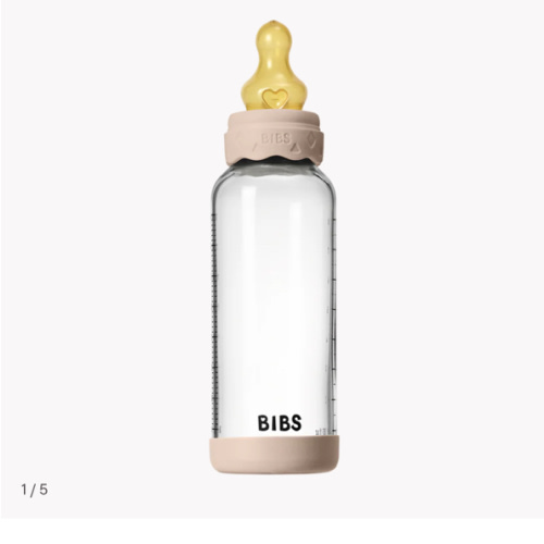 BIBS Baby Glass Bottle Boheme Set 8oz Latex - Blush – Bibsworld store US