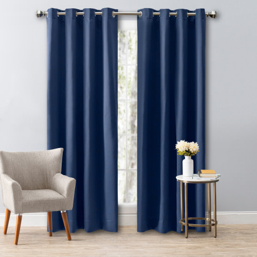Ricardo Trading Ultimate Black Out Grommet Window Panel Curtain - Blue, 56"W X 72"L