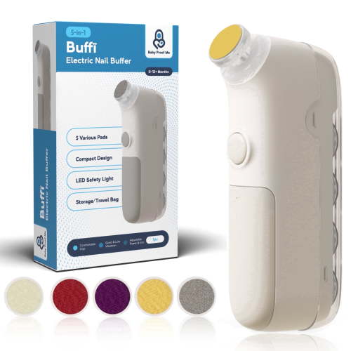 Baby Proof Me Buffi 5-in-1 Electric Nail File, Baby Nail File for Newborn Essentials with LED Light