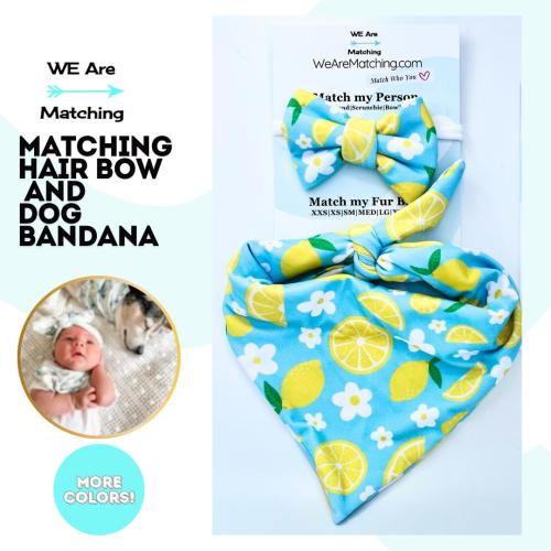 Matching baby bow + dog bandana | Perfect Gift for Dog Lovers!