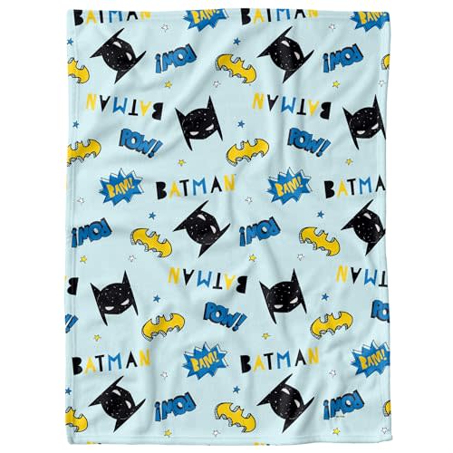 Batman Blanket, 30"x40" Sketch Icons Soft Fleece Baby Blanket for Infant Toddler, All Season Cozy Crib Throw