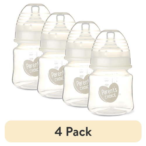 (4 pack) Parent's Choice Wide Neck Bottles, 3 Pack, 5 fl oz