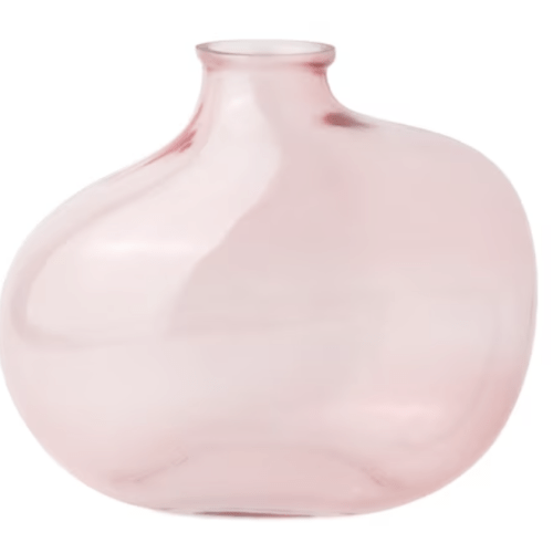 Mainstays Pink Glass Decorative Tabletop Vase, 7.3 in