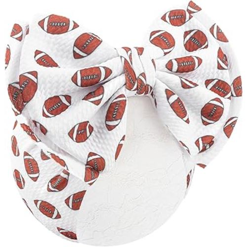 Football Baby Bow Headbands for Girls Super Bowl Infants Hair Accessories Toddlers Outfits for Sports Parties Baby Girl Football Outfit