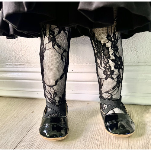 Floral Lace Footed Leggings for Girls  Available in 4 Colors / Lace Tights / Formal Tights / Girls Tights