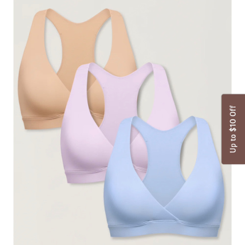 3 Pack Inbarely® Racerback Nursing Bra