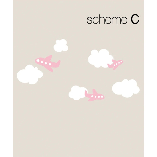 Airplane Wall Decals with Clouds – Simple Shapes