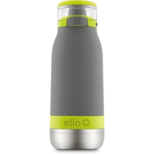 Ello Emma 14oz Vacuum Insulated Stainless Steel Kids Water Bottle with Straw and Built-in Carrying Handle and Leak-Proof Locking Lid for School Backpack, Lunchbox and Outdoor Sports