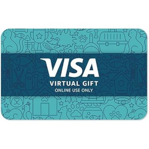 Visa Virtual $50 eGift Card (plus $4.95 Purchase Fee) - For Online Use Only