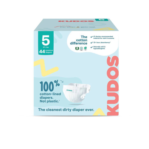 Size 5 - Kudos Chlorine Free Cotton-Lined Disposable Diapers
