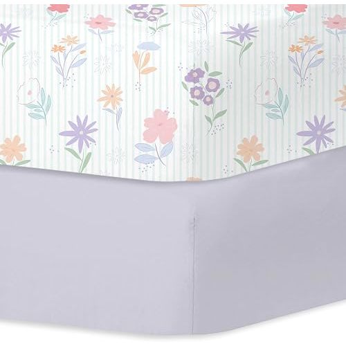 Little Grape Land Crib Sheets 2 Pack, Fitted Crib Sheets 52"x28"x8"