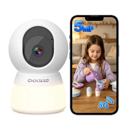 CiKiKWXO 2.5K HD Security Camera, 5G and 2.4G WiFi, Color Night Vision