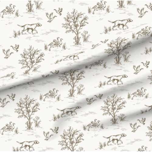 Duck Crib Bedding, Dog Hunting Baby Boy Blanket, Muslin Swaddle, Crib Sheet, Rustic Toile Gift, Changing Pad Cover, Forest Nursing Pillow