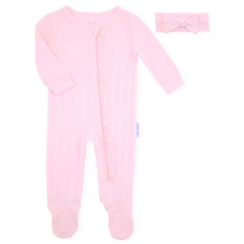 Baby Girls 2-Piece Pointelle Footie with Headband Set