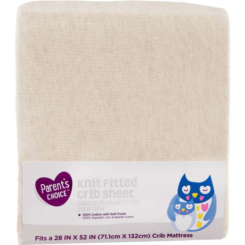 Parent's Choice Knit Fitted Crib Sheet, Oatmeal, 1 Pack
