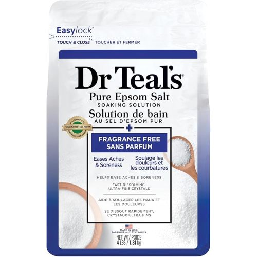 Dr Teal's Epsom Salt Magnesium Soak, Fragrance Free, 4 lbs