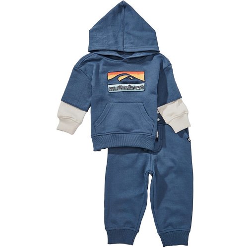 Quiksilver Baby Boys Long Sleeve Fleece Hoodie & Coordinating Jogger Pants Set