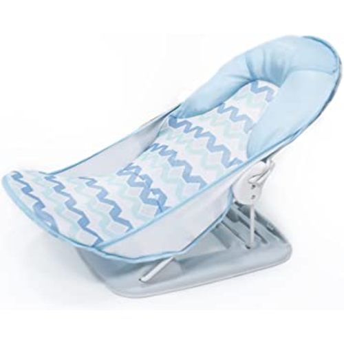 Summer Deluxe Baby Bather (Geo Waves) - Bath Support for Use in the Sink or Bathtub - Includes 3 Reclining Positions