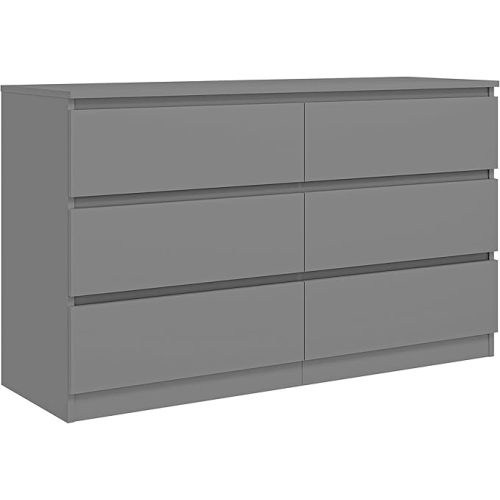 Vibe & Dine Grey Dressers for Bedroom, Double Dresser with 6 Drawers, Modern Chest of Drawers with Wide Storage for Closet, Bedroom, Living Room