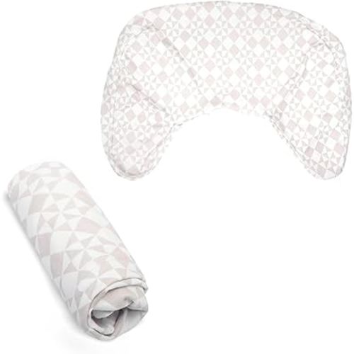 Boppy Nursing Pillow Cover, Beige Checkered Quilt, Single Cover, Easy-On Slipcover with Gentle 100% Organic Cotton Fabric for The Redesigned Nursing Pillow