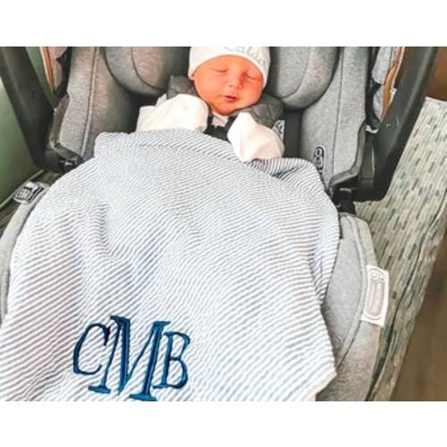 Personalized Baby Blankets, Monogrammed Seersucker Baby Blanket, Custom Baby Blanket, Personalized Baby Gifts, Baby Boy/girl - Etsy